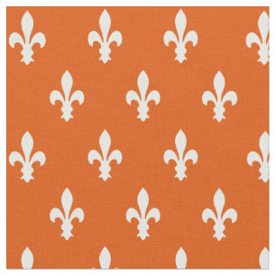 Persimmon Victorian Fleur de Lys Fabric Tyg