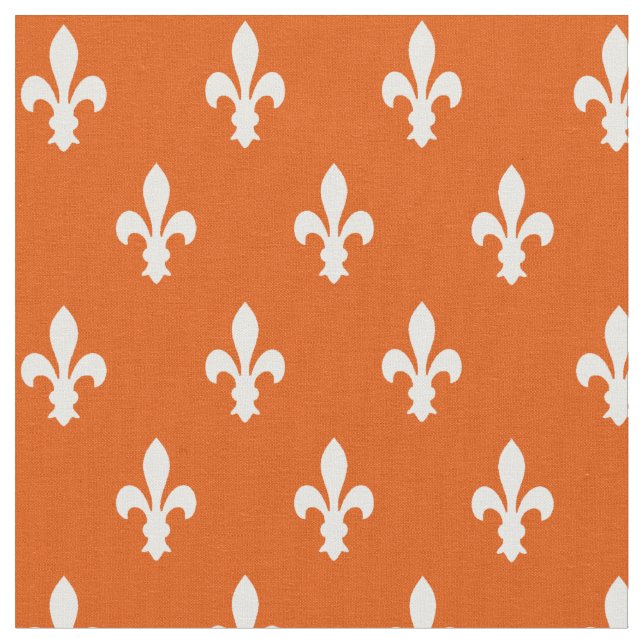 Persimmon Victorian Fleur de Lys Fabric Tyg (Närbild)