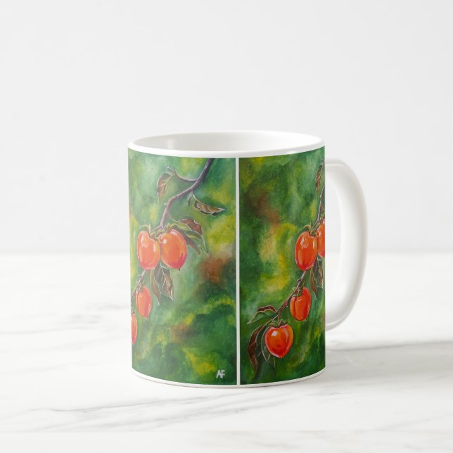 Persimmons i oktoberdimman av Alfred Fox Kaffemugg (Framsida höger)