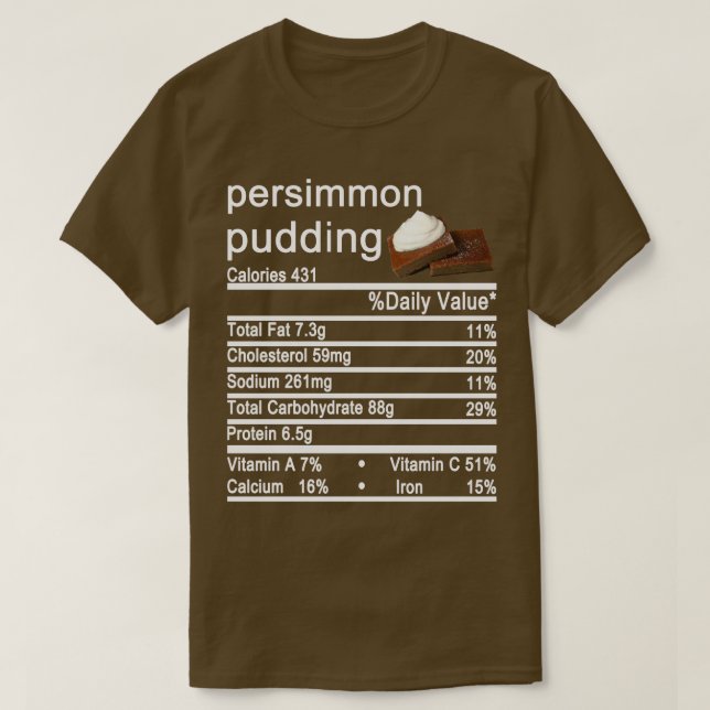 Persimpudding Nutrition Facts-etikett T Shirt (Design framsida)