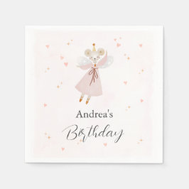 Persinalized Pastel Pink Baby Mouse Cute Napkin Pappersservett