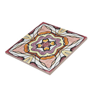 PersiOrange Rosa Lila Ethnic Tribe Art Kakelplatta