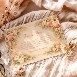 Persisk Färgsättning Blommig Första Födelsedag 1:a Tack Kort