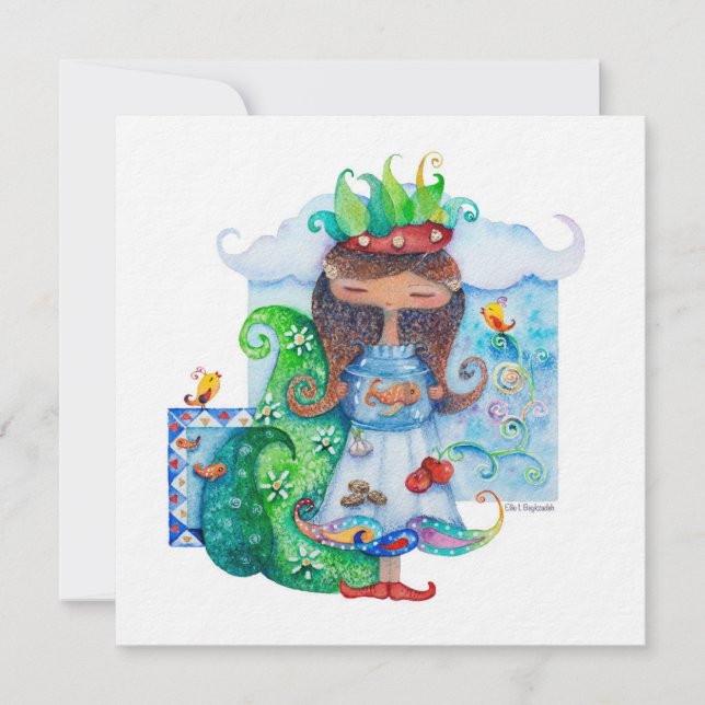 Persisk flicka julkort (Framsida)