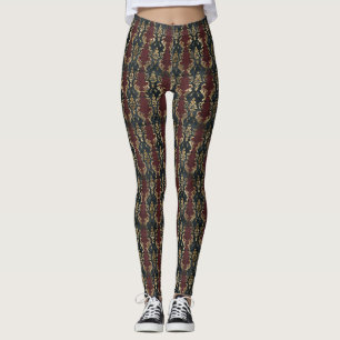 Persisk Guld Damask Noir Mönster (1) Leggings
