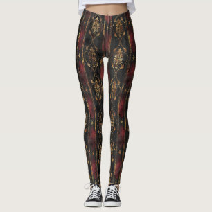 Persisk Guld Damask Noir Mönster (3) Leggings