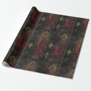 Persisk Guld Damask Noir Mönster (4) Presentpapper