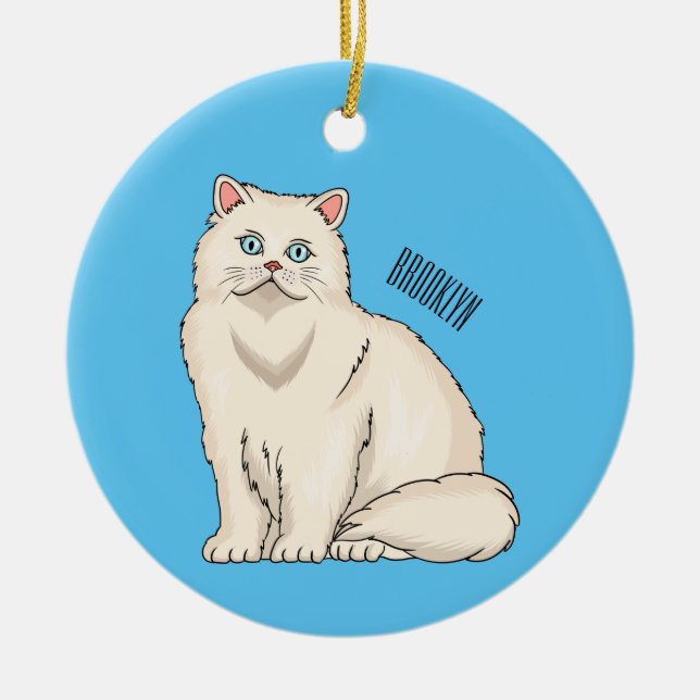 Persisk illustration av kattens tecknad julgransprydnad keramik (Framsidan)