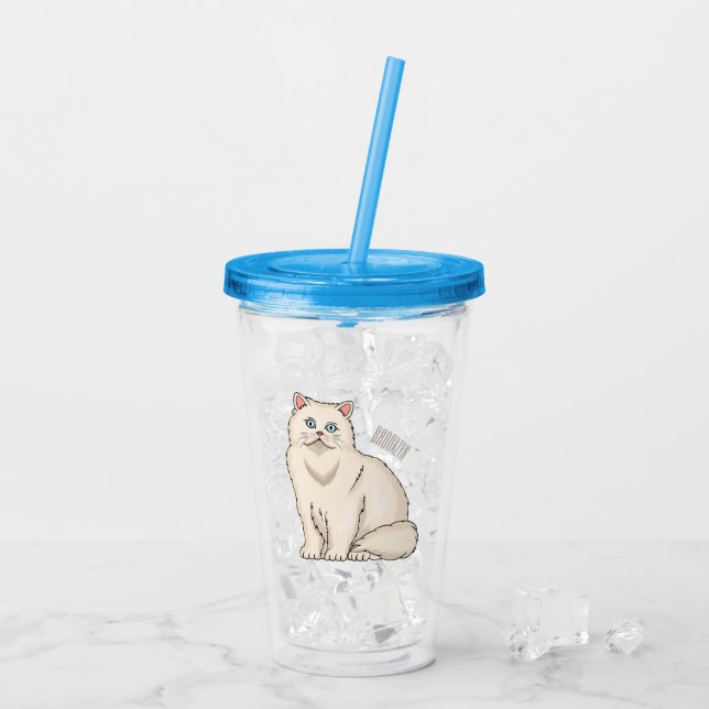 Persisk illustration av kattens tecknad take away mugg (Baksida Ice)