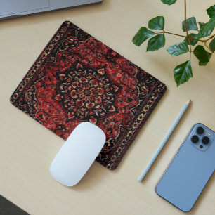 Persisk karpettutseende i ro färgade fält musmatta