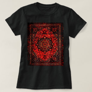Persisk karpettutseende i ro färgade fält t shirt