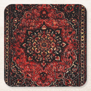 Persisk karpettutseende i ro färgade fält  underlägg papper kvadrat