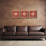 Persisk kartrattdesign canvastryck<br><div class="desc">Persian matta timeless var inspirerande för den vackra utformningen på denna trekanals tryckta duk biet. För mer synligt intresse presenteras den på tre paneler. Varje trendig har ett mittfält mönster och en ljusare färgad gräns.Red fungerar som designens främsta bakgrund färg och accentueras med ett komplext och komplicerat mönster. Alma Wad...</div>