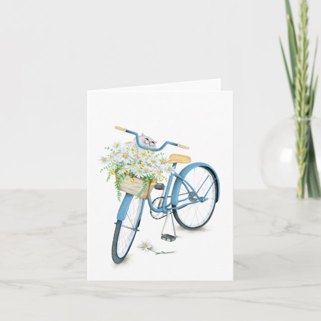 Persisk katt i daisy basket kort (Framsida)