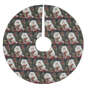Persisk katt i Snö jul Julgransmatta Borstad Polyester