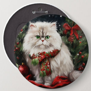 Persisk katt i Snö jul Knapp