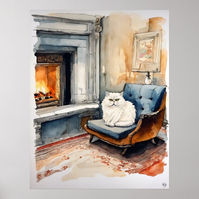 Persisk katt - Kattkonst - Skriv ut Poster (Framsidan)