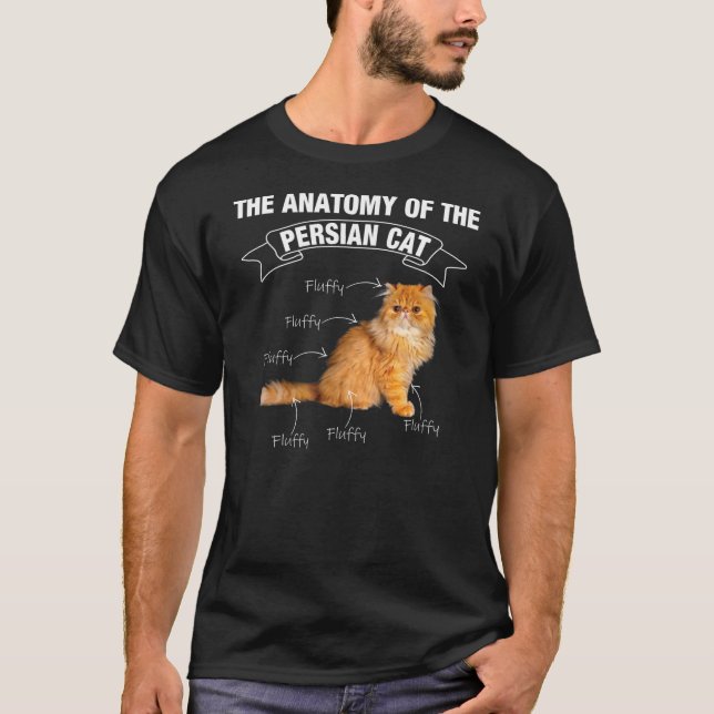 Persisk katt, persisk katatatomi t shirt (Framsida)