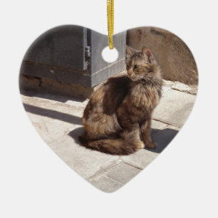Persisk katt Petra med lång diameter Julgransprydnad Keramik