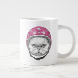 Persisk kattmotorcykelförare jumbo mugg
