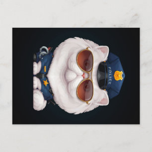 Persisk kattpolis gåva till polisarbete meddelande vykort