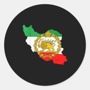 Persisk lejon, iransk karta, iransk flagga, lejon runt klistermärke