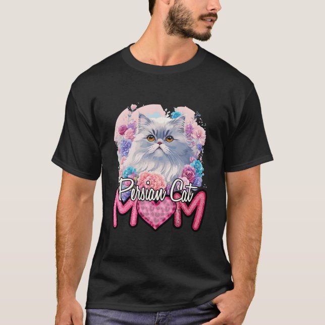 Persisk mamma Persisk katt Kattmamma T Shirt (Framsida)