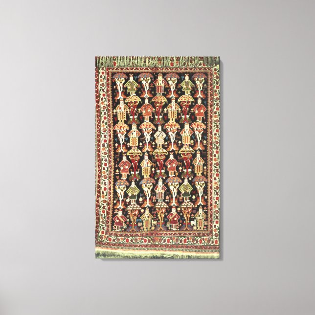 Persisk matta, 1800-talet canvastryck (Framsida)