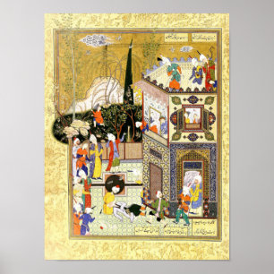 Persisk miniatyr: Den gammala skälmen lärer hans Poster