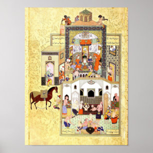 Persisk miniatyr: Dervishen i Hammamen Poster