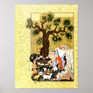 Persisk miniatyr: Förklädda Majnun Poster