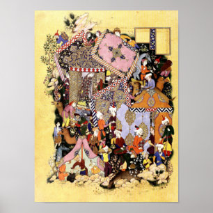 Persisk miniatyr: Majnun att närma sig den Layla Poster