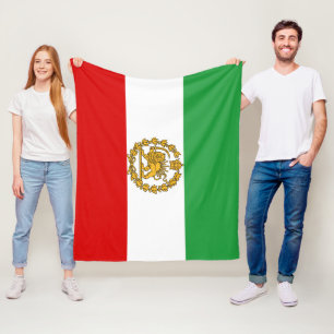 Persisk monarki för Lejona och Sol Flagga-Krona Fleecefilt