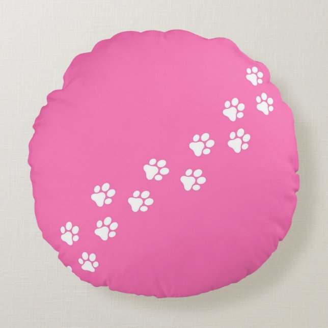 Persisk Rosa Round Cat Tass Pillow Rund Kudde (Framsidan)