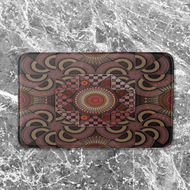 Persisk solnist framkallad etnisk halvcirkel manda badrumsmatta (Skapare uppladdad)