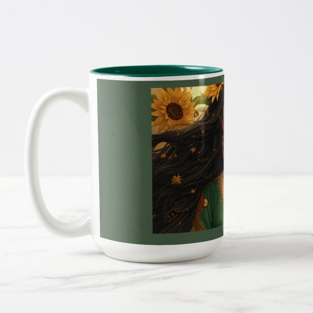 Persisk solrosdam kopp | Elegant blomsterkonst (Vänster)