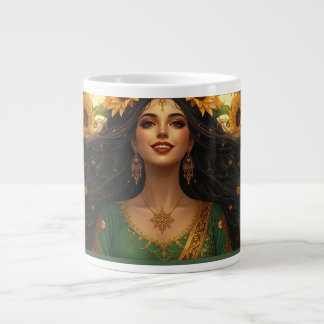 Persisk solrosdam kopp | Elegant blomsterkonst Jumbo Mugg