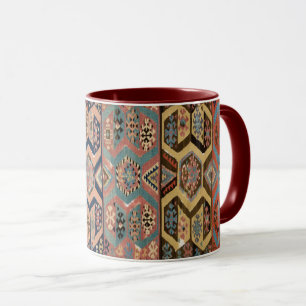 Persisk Turkisk Kilim Matta Runt Orientalisk Mugg