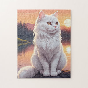 Persisk vit katt pussel