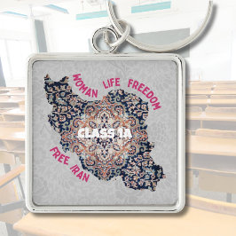 Persiska julgåvor i bulk för Studenter Grått Fyrkantig Silverfärgad Nyckelring