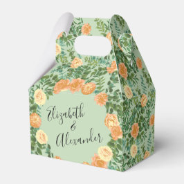 Persiska & Ljust grönt Peony & Ro Blommigt Bröllop Presentaskar