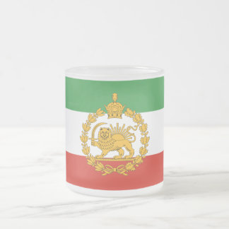 Persiska Nationella Lejon Sol Med Krona Pahlavi Ir Frostad Glasmugg