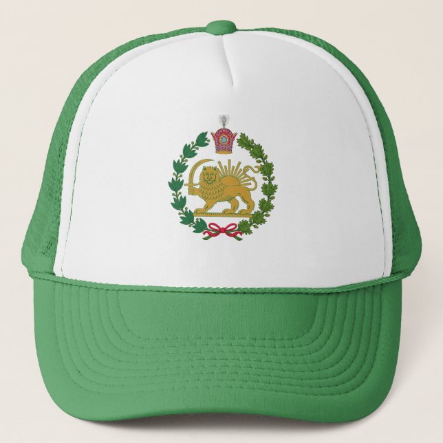Persiska nationella lejon sol med krona Pahlavi Ir Keps (Framsida)