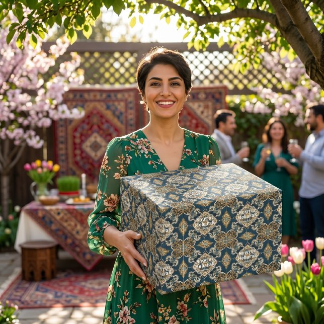 Persiska Nyår Nowruz Fest Gåvor Klinker Presentpapper (Persian New Year Nowruz Party Gifts Tiles Wrapping Paper)