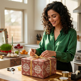 Persiska nyårsfirande Nowruz middagsfest presentid Presentpapper