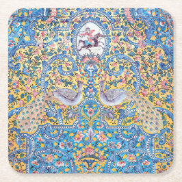 Persiska pappra kronor med genomstruken lutning underlägg papper kvadrat