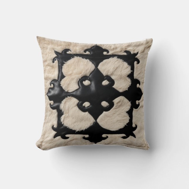 Persiska paradise: Black and White Kilim Cushions Kudde (Framsida)
