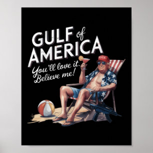 Persiska viken Usa Amerika Roligt Trump Usa Strand Poster