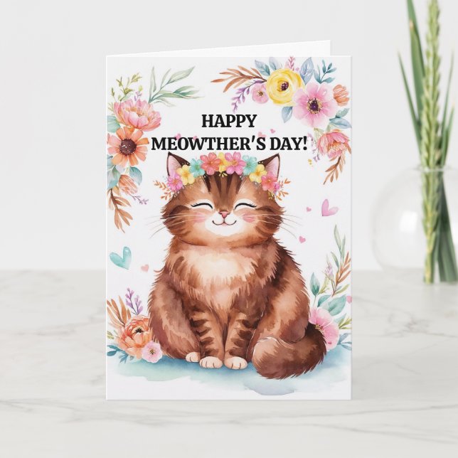 Persiskt Cat Mors dag från Cat Funny Cute Card Helgkort (Framsida)