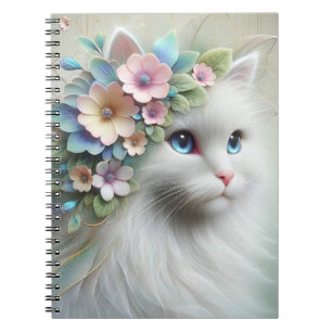 Persiskt katt med Blommigt Laurel Anteckningsbok